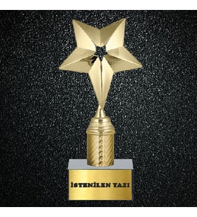 Kişiselleştirilebilir Yıldızlı Kupa (Siyah-Gold)