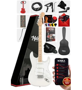 Midex RPH-30WH Maple Klavye Strat Kasa SSS Elektro Gitar Seti