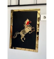 Pleksi mdf tablo Şahlanan At Numa Concept (Gold)