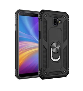 Samsung Galaxy J6 Plus Kılıf Yüzüklü Zırh Tank Vega (Siyah)
