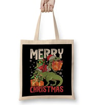 Santa Trex Merry Christmas Funny Xmas Bez Çanta Uzun Saplı
