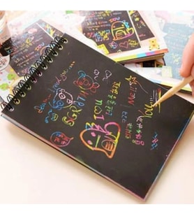 Limmy Sihirli Defter (Siyah 10 Yapraklı) A6 Kazımalı Defter - 1 Adet