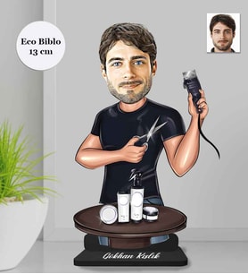 Kişiye Özel Berber Erkek Ahşap Eco Biblo -4