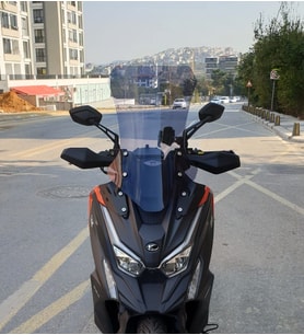 MOTOCAM Kymco DTX 250 Ön Cam 2021-2026 Model 67cm Füme Renkli 4mm UZUN