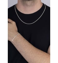 Gümüş Pazarım 925 Ayar Gümüş Erkek Gurmet Zincir Kolye Bileklik Kombini