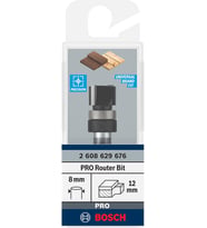 1 x PRO düz freze, üstte kılavuz bilyalı rulmanlı (yumuşak ahşap, sert ahşap, çap 12 mm, profesyonel aksesuar el frezesi, düzeltme yönlendirici)