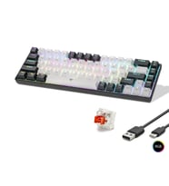 Mekanik Klavye Tri Mod Rgb Red Switch - Beyaz Siyah Mf1703W
