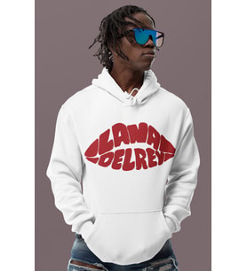 Lana Del Rey Baskılı Unisex Oversize Şarkıcı Hoodie
