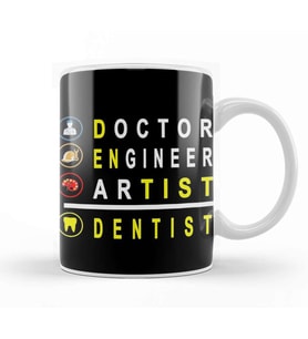 Doctor Engineer Artist Dentist 013 Kupa Bardak Porselen