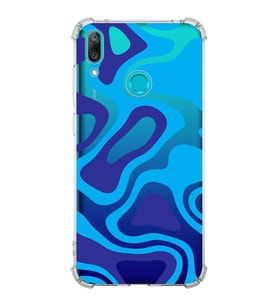 PrintiFy Huawei Y7 2019 Uyumlu Köşe Korumalı Renkli Desen Tasarımlı Şeffaf Silikon Kılıf