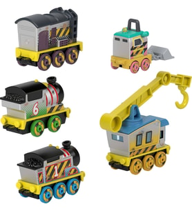 THOMAS 5'li Dökme Metal Mini Tren Seti - Dayanıklı Metal Sürat Treni ve Vagon Figürleri Oyuncak Seti