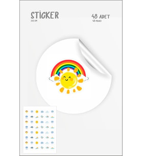 Hava Durumu Sticker Seti 48 Adet 3 cm