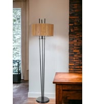 BELEN SİYAH LAMBADER SİLİNDİR BAMBU 01 ABAJURLU