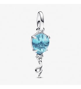 Nur Silver Mavi Murano Cam Balon Sallantılı Gümüş Charm NUR-CM00385