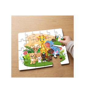 Sevimli Hayvanlar Tasarımlı 24 Parça Ahşap Çocuk Puzzle MPK0958