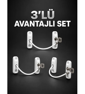 3’lü Pencere Güvenlik Kilidi Seti Anahtarlı Çocuk Güvenlik Kilidi