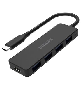 Philips SWR1603G/93 Siyah 20 Cm Kablolu Type-C To 4xUSB 3.0 Çoklayıcı Çevirici Dönüştürücü