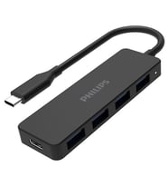 Philips SWR1603G/93 Siyah 20 Cm Kablolu Type-C To 4xUSB 3.0 Çoklayıcı Çevirici Dönüştürücü