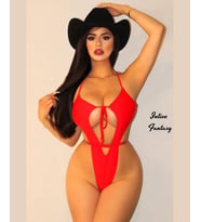 Intive Fantasy kırmızı Boyundan ve Yanlardan Bağlamalı Basic Babydoll/Gecelik
