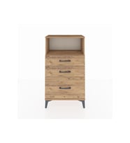 Arges Komodin Tek Raflı 3 Çekmeceli 60x30x106 Çam-Çam