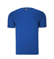 T8568 DEWBERRY V YAKA ERKEK T-SHIRT-AÇIK SAX (Karışık)