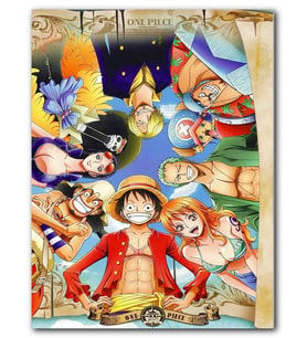 Cakatablo MDF (Ahşap) Tablo Luffy Bounty Nami Roronoa Zoro Sanji Tony Chopper