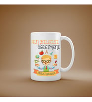 fen bilgisi öğretmeni özel tasarım kupa bardak