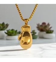 Boks Eldiveni Çelik Kolye Ucu (Altın)