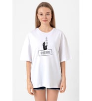 Jujutsu Kaisen Anime Gojo Satoru Beyaz Kadın Oversize Tshirt