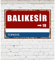 Dekoratif Şehir Plaka Retro Tablo MDF Ahşap Tablo - 10