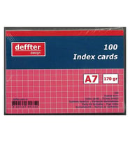 Deffter A7 Kareli Index Kartı Pembe