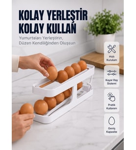 Yumurta Düzenleyici Organizer Buzdolabı İçin Yer Tasarruflu Saklama Rafı