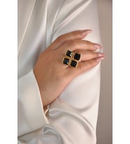Kadir Jewellery 22 Ayar Altın Kaplama Kadın Zirkon Taşlı Yüzük