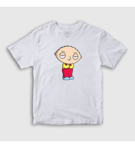 Presmono Unisex Çocuk Beyaz Stewie Griffin Family Guy T-Shirt 301081tt