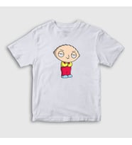 Presmono Unisex Çocuk Beyaz Stewie Griffin Family Guy T-Shirt 301081tt