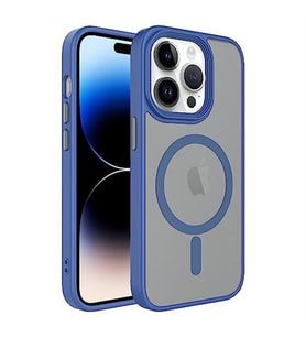 Coverzone ?Phone 14 Pro Max ile Uyumlu Sert PC Arka Y�zey Wireless ?arj �zellikli Buzlu Saydam ZF Kapak