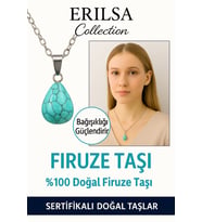 Sertifikalı Damla Model Firuze Taşı Kolye – Koruma, İletişim ve Huzur Turkuaz Taşı (Çok Renkli)