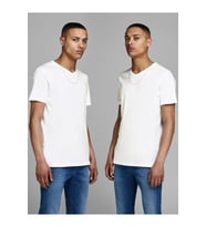 Jack & Jones Beyaz 2li Paket V Yaka Tshirt - 12133914 (Turuncu)