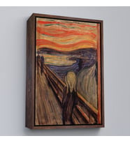 Çerçeveli Edvard Munch'un Çığlık İsimli Eseri Kanvas Tablo (Kahverengi)