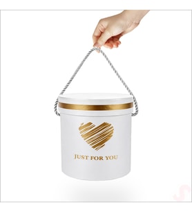 Just For You Silindir Hediye Kutusu 15,5 cm Orta Boy – Beyaz