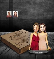 Kişiye Özel Bride To Be Bekarlığa Veda Karikatürlü Ahşap Biblo Kutulu Mod4