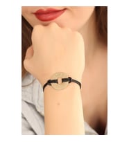 Mey İthalat® LOVE (Aşık) Siyah Deri İpli Unisex Mood Bileklik