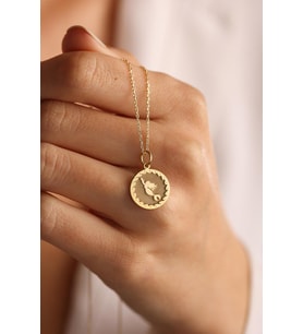 Kişiye Özel 925 Ayar Gümüş Tasarım Deniz Kızı Kolye (Gold)