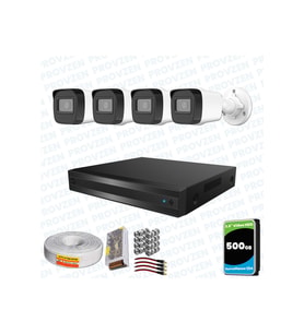 Provzen Hikvision RV 4 Kameralı Full HD Geniş Açı Güvenlik Kamerası 500GB