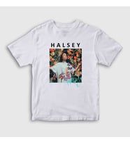 Presmono Unisex Çocuk Beyaz Poster Love And Power Halsey T-Shirt 461119tt (Beyaz)