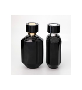 PARFÜM VE KOLONYA ŞİŞESİ 100 ML 5 ADET SİYAH ÖZEL KOLAY KAPAMA CAM ŞİŞE (Şeffaf)