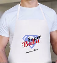 BK Gift Kişiye Özel Süper Baba Tasarımlı Beyaz Mutfak Önlüğü-5
