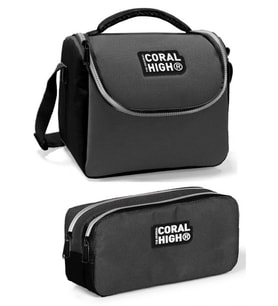 Coral High Siyah-Gri Erkek Çocuk Beslenme Çantası Seti