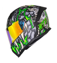 Motosiklet Kask Ece 22.R06 Güneş Vizörlü Full Face Motor Kaskı Skull Yeni