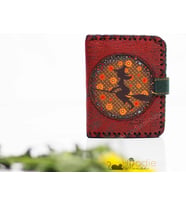 Cadı Figürlü Küçük Cüzdan Etnik Bohem Retro Style - Bordo